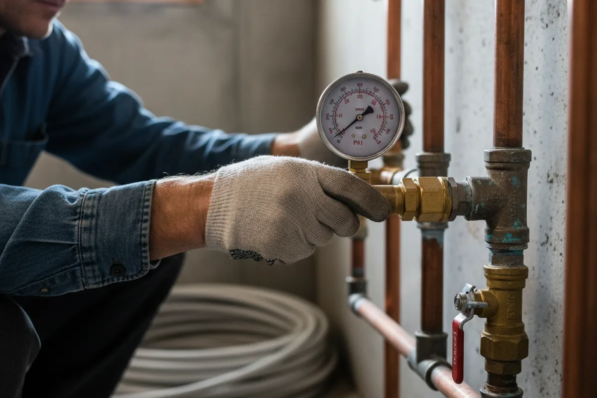 Pressure testing a repaired line during Water Line Repair in Idaho Springs